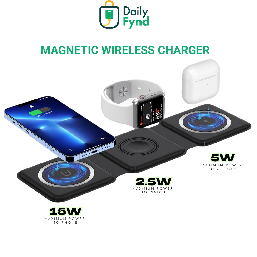 Daily Fynd 3-in-1 Magnetic Wireless Charging