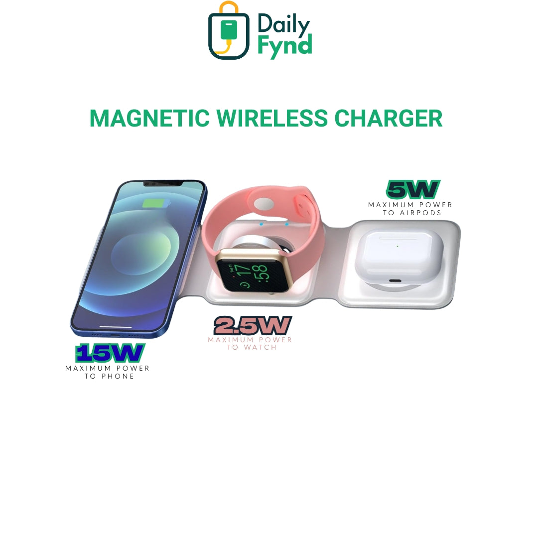 Daily Fynd 3-in-1 Magnetic Wireless Charging