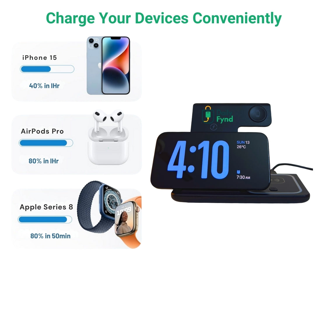 Daily Fynd 3-in-1 Wireless Charging Dock